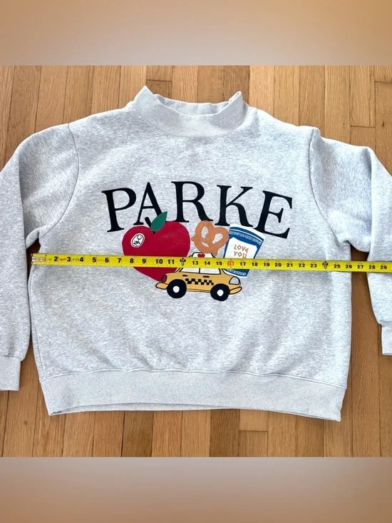 PARKE New York Sweatshirt Mock Neck Limited Edition NYC Taxi Size L/XL - Picture 6 of 10